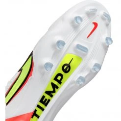 Nike Unisex Tiempo Legend 9 Elite Firm Ground Soccer Shoe - White/Volt/Bright Crimson - Regular (D)