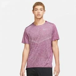 Men's Nike Dri-FIT Rise 365 Short Sleeve Running Top - Sangria Apparel