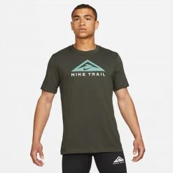Tops Men's Nike Dri-FIT Short Sleeve Trail Running T-Shirt - Sequoia