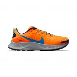 Men's Nike Pegasus Trail 3 Running Shoe - Total Orange/Signal Blue/Wolf Grey - Regular (D)