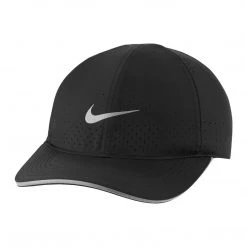 Hats Unisex Nike Dri-Fit Aerobill Featherlight Perforated Running Cap - Black