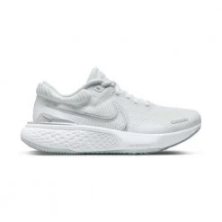 Nike Women's ZoomX Invincible Run Flyknit 2 Running Shoe - White/Metallic Silver/Pure Platinum- Regular (B)