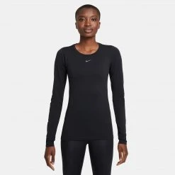 Tops Women's Nike Dri-FIT ADV Seamless Long Sleeve Top - Black/Reflective Silver