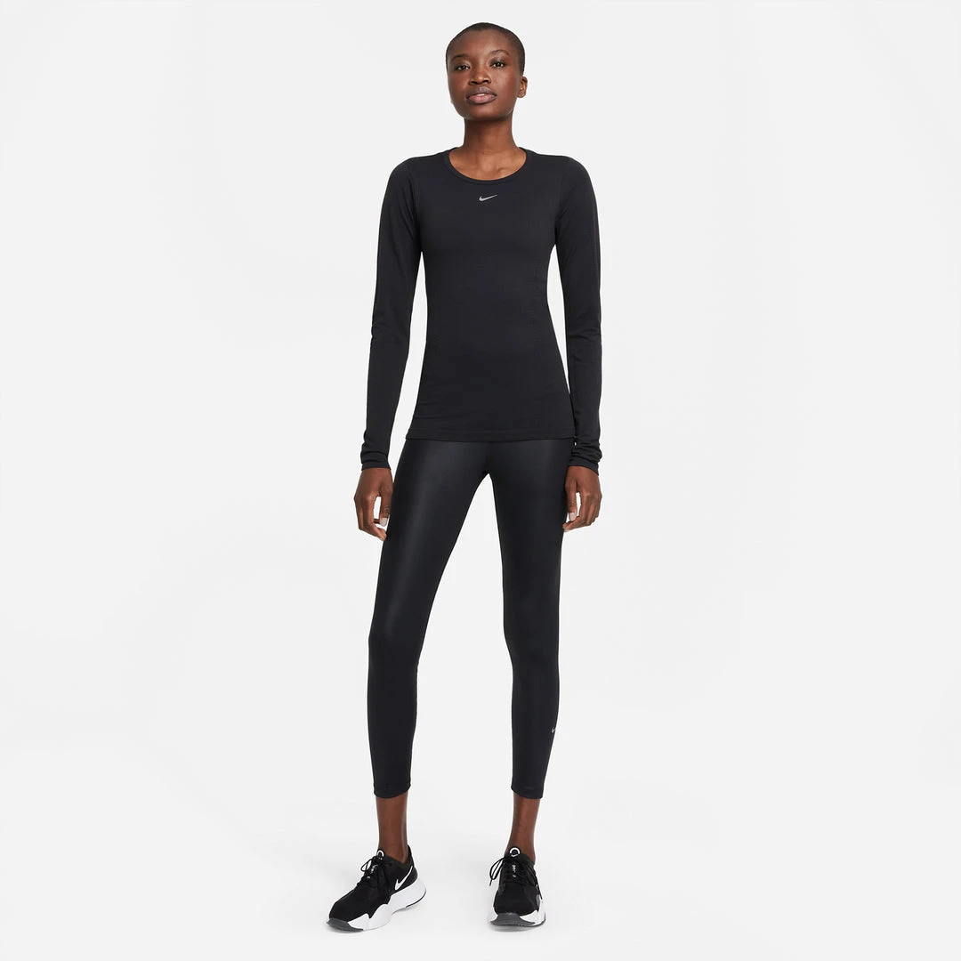 Tops Women's Nike Dri-FIT ADV Seamless Long Sleeve Top - Black/Reflective Silver 3 Tops Women's Nike Dri-FIT ADV Seamless Long Sleeve Top - Black/Reflective Silver