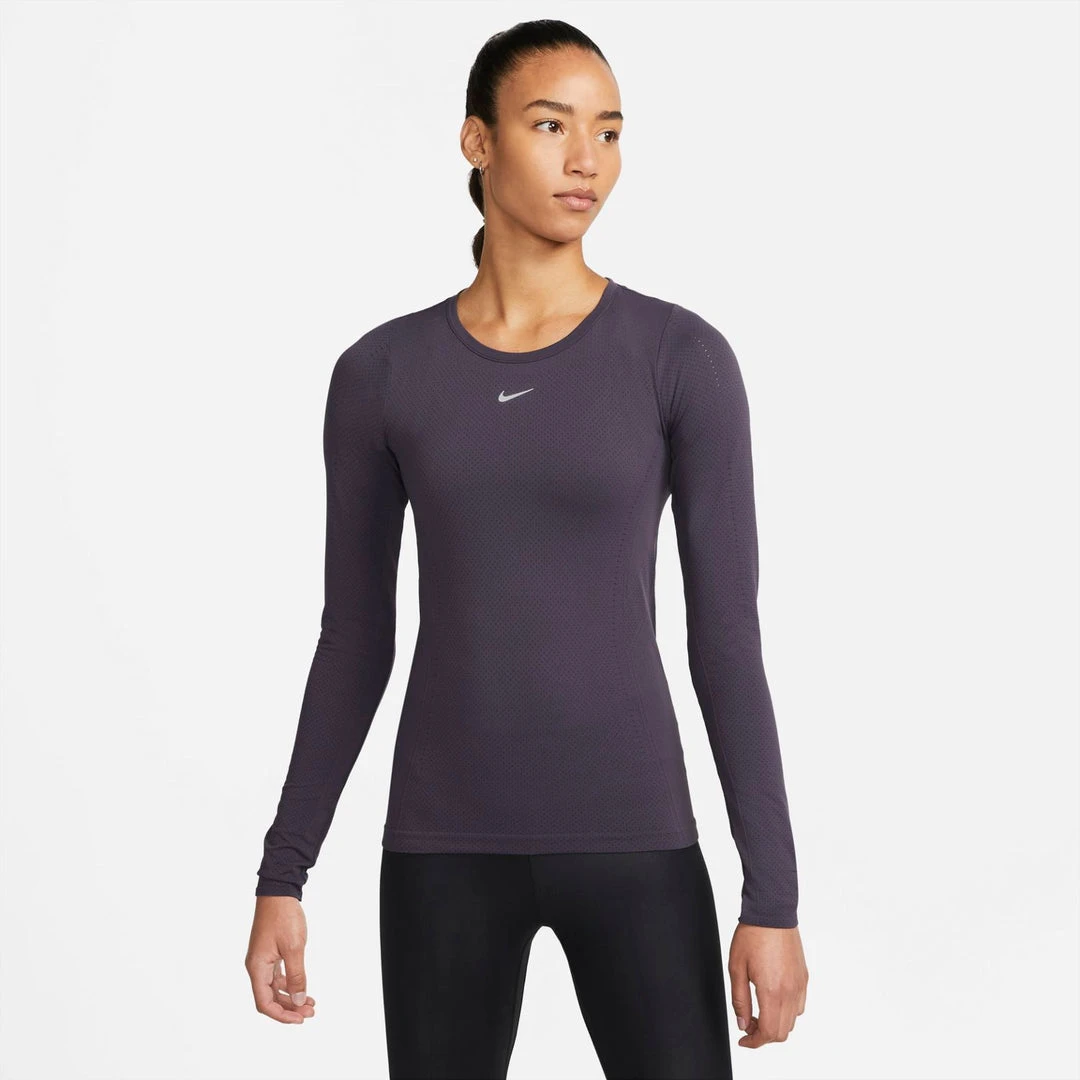 Tops Women's Nike Dri-FIT ADV Seamless Long-Sleeve Top - Cave Purple/Reflective Silver 1 Tops Women's Nike Dri-FIT ADV Seamless Long-Sleeve Top - Cave Purple/Reflective Silver