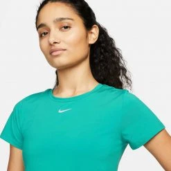 Women's Nike One Luxe Dri-FIT Short Sleeve Slim Top - Neptune Green