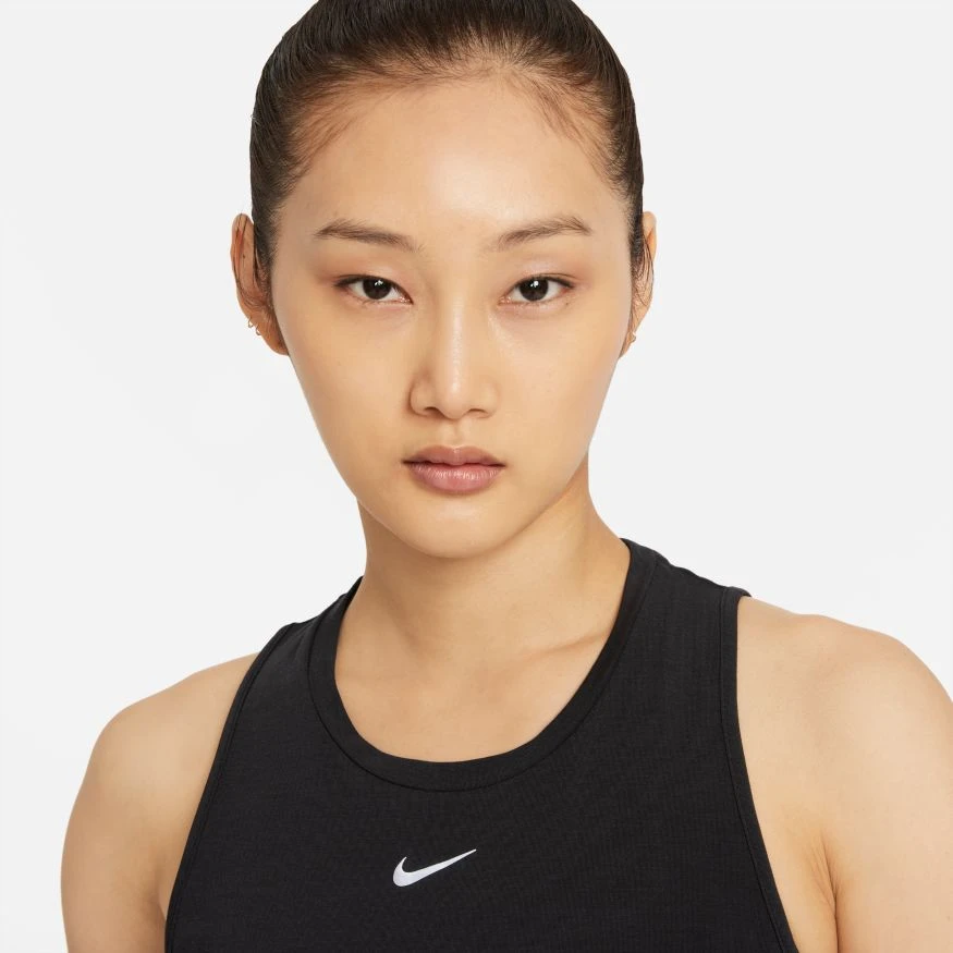 Tops Women's Nike Dri-FIT One Luxe Tank Top - Black/Reflective Silver 4 Tops Women's Nike Dri-FIT One Luxe Tank Top - Black/Reflective Silver