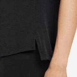 Women's Nike Dri-FIT One Luxe Short Sleeve Top - Black/Reflective Silver