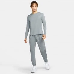 Men's Nike Dri-FIT Miler Long Sleeve Running Top - Smoke Grey/Reflective Silver