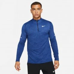 Apparel Men's Nike Dri-FIT Element 1/2 Zip Running Top - Obsidian/Game Royal/Reflective Silver