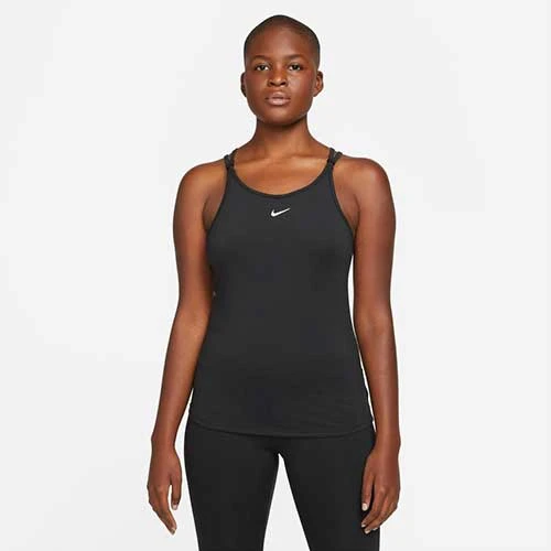 Women's Nike One Luxe Dri-FIT Slim Strappy Tank - Black Tops 1 Women's Nike One Luxe Dri-FIT Slim Strappy Tank - Black Tops