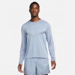 Men's Nike Dri-FIT Rise 365 Long-Sleeve Running Top - Ashen Slate/Reflective Silver