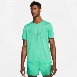 Men's Nike Dri-FIT Rise 365 Short-Sleeve Running Top - Roma Green/Reflective Silver