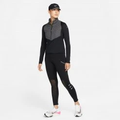 Women's Nike Therma-FIT Hybrid Running Jacket - Black/Atomic Orange/Blkref