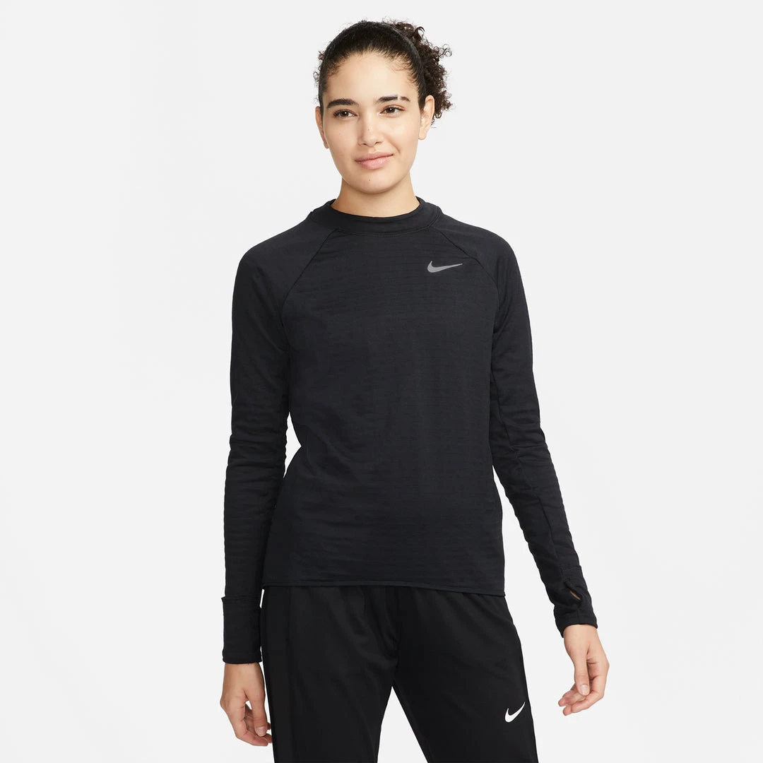 Women's Nike Therma-FIT Element Running Crew - Black/Reflective Silver Tops 1 Women's Nike Therma-FIT Element Running Crew - Black/Reflective Silver Tops