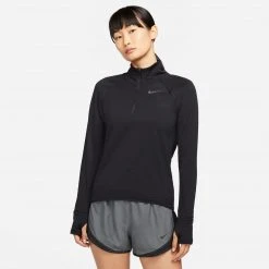 Women's Nike Therma-FIT Element 1/2-Zip Running Top - Black/Reflective Silver Tops