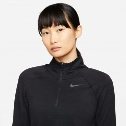 Women's Nike Therma-FIT Element 1/2-Zip Running Top - Black/Reflective Silver Tops