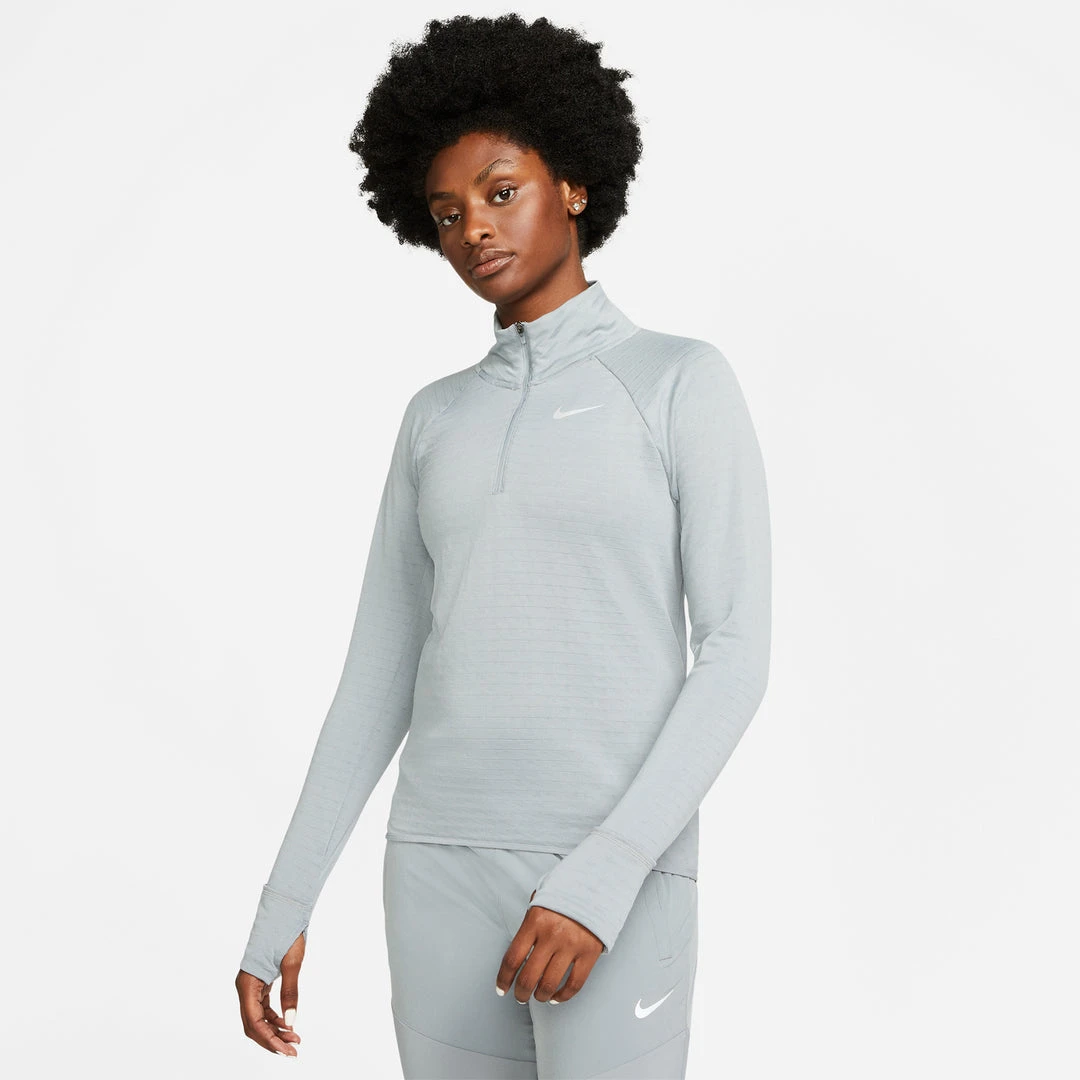 Tops Women's Nike Therma-FIT Element 1/2-Zip Running Top - Particle Grey/Reflective Silver 1 Tops Women's Nike Therma-FIT Element 1/2-Zip Running Top - Particle Grey/Reflective Silver