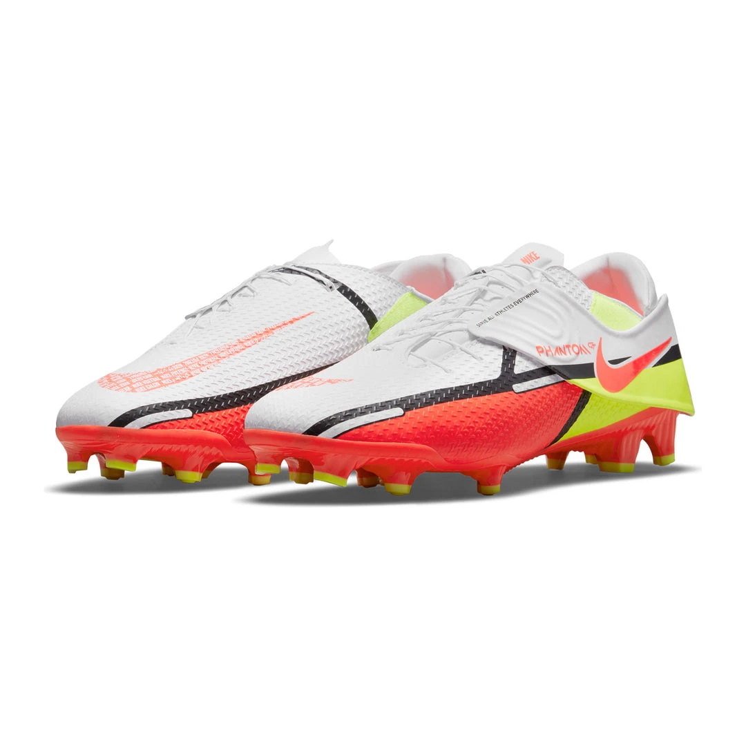 Nike Unisex Phantom GT2 Academy Flyease Firm Ground/Multi Ground Soccer Shoe - White/Bright Crimson/Volt 4 Nike Unisex Phantom GT2 Academy Flyease Firm Ground/Multi Ground Soccer Shoe - White/Bright Crimson/Volt