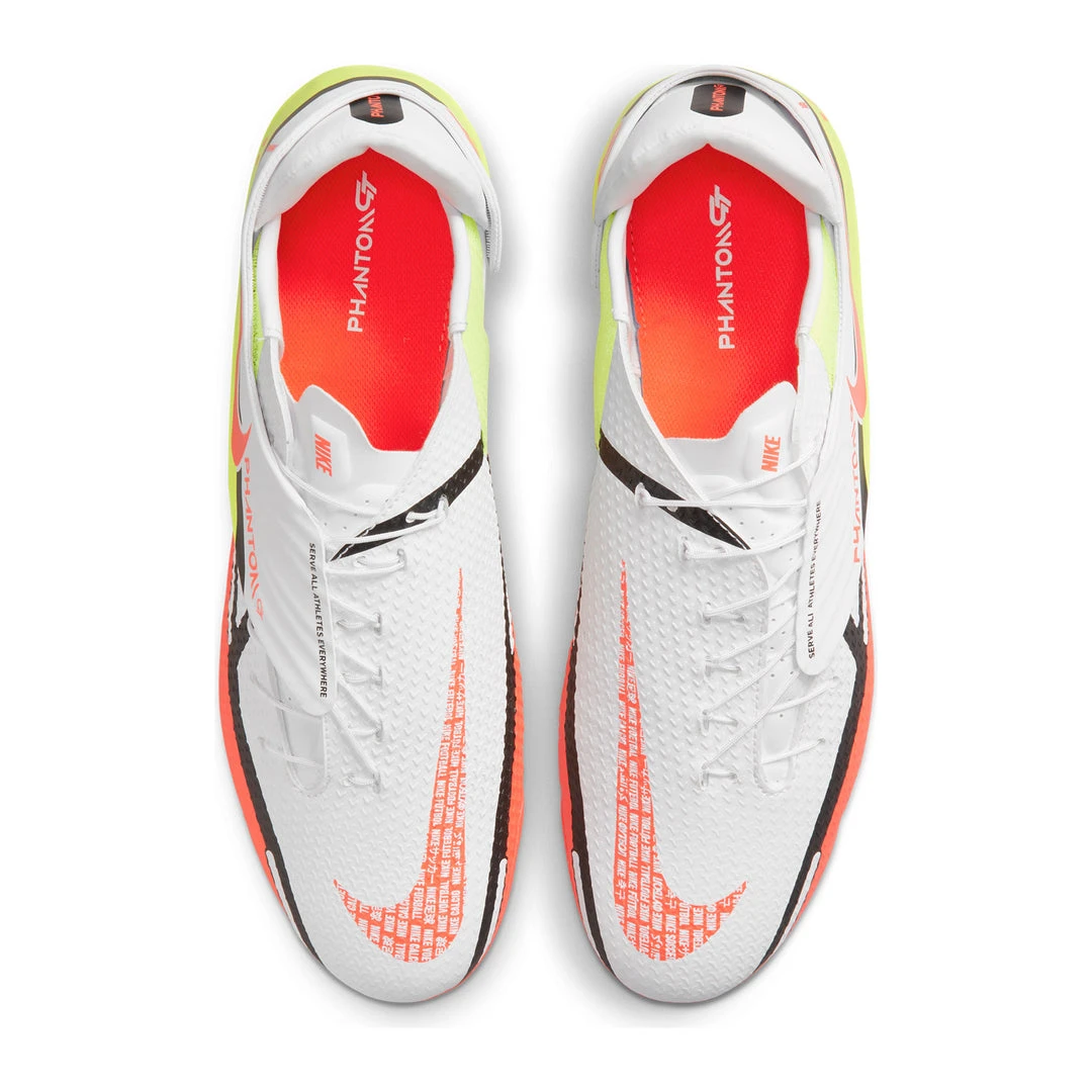 Nike Unisex Phantom GT2 Academy Flyease Firm Ground/Multi Ground Soccer Shoe - White/Bright Crimson/Volt 5 Nike Unisex Phantom GT2 Academy Flyease Firm Ground/Multi Ground Soccer Shoe - White/Bright Crimson/Volt