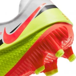 Nike Unisex Phantom GT2 Academy Flyease Firm Ground/Multi Ground Soccer Shoe - White/Bright Crimson/Volt 18 Nike Unisex Phantom GT2 Academy Flyease Firm Ground/Multi Ground Soccer Shoe - White/Bright Crimson/Volt