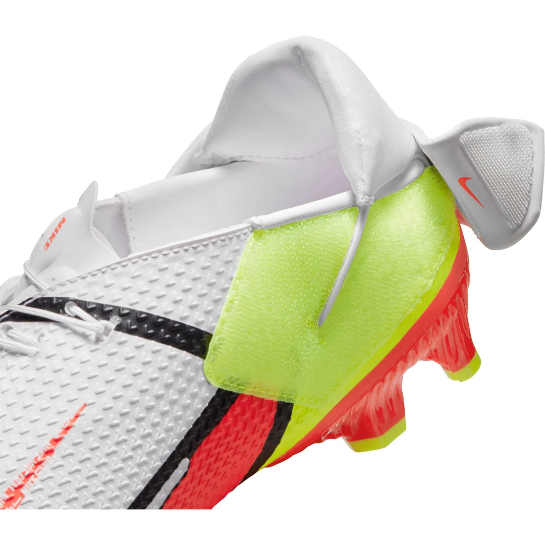 Nike Unisex Phantom GT2 Academy Flyease Firm Ground/Multi Ground Soccer Shoe - White/Bright Crimson/Volt 10 Nike Unisex Phantom GT2 Academy Flyease Firm Ground/Multi Ground Soccer Shoe - White/Bright Crimson/Volt
