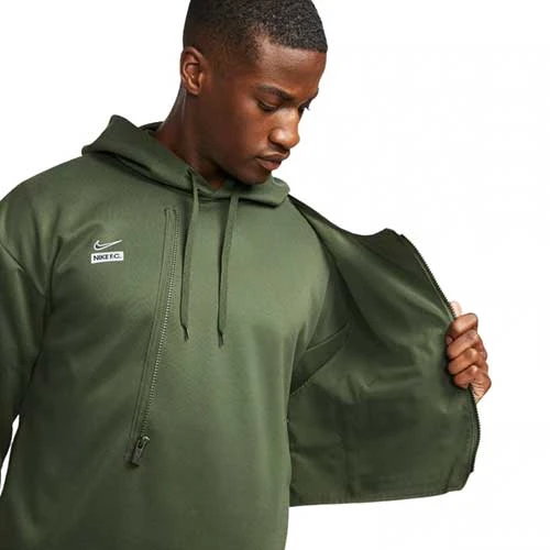 Men's Nike Dri-FIT FC Hoodie -Carbon Green 2 Men's Nike Dri-FIT FC Hoodie -Carbon Green