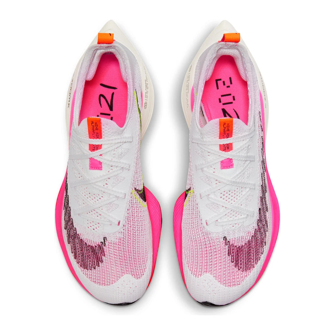 Nike Women's Air Zoom Alphafly NEXT% Flyknit Racing Shoe - White/Black/Bright Crimson/Pink Blast - Regular (B) 6 Nike Women's Air Zoom Alphafly NEXT% Flyknit Racing Shoe - White/Black/Bright Crimson/Pink Blast - Regular (B)