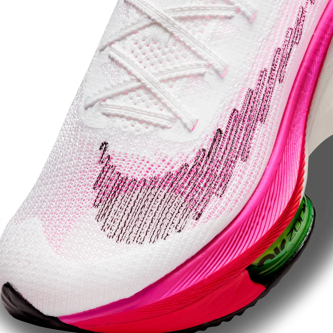 Nike Women's Air Zoom Alphafly NEXT% Flyknit Racing Shoe - White/Black/Bright Crimson/Pink Blast - Regular (B) 7 Nike Women's Air Zoom Alphafly NEXT% Flyknit Racing Shoe - White/Black/Bright Crimson/Pink Blast - Regular (B)