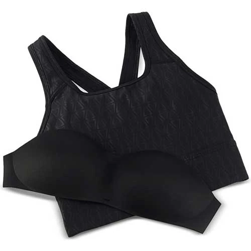 Women's Nike Dri-FIT Swoosh Medium-Support Padded Longline Printed Sports Bra - Black Tops 2 Women's Nike Dri-FIT Swoosh Medium-Support Padded Longline Printed Sports Bra - Black Tops