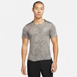Men's Nike Dri-FIT Run Division Rise 365 Short Sleeve Running Top - Cobblestone, Cobblestone Apparel
