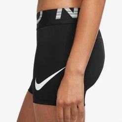 Women's Nike Pro Dri-FIT Graphic Training Shorts 3in - Black/Black/White 6 Women's Nike Pro Dri-FIT Graphic Training Shorts 3in - Black/Black/White