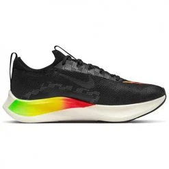 Men's Nike Zoom Fly 4 Running Shoe- Black/Volt Green/Total Orange - Regular (D)