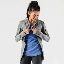 Rabbit Tops Women's Run & Chill Zip Up - Charcoal
