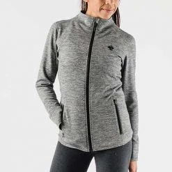 Rabbit Tops Women's Run & Chill Zip Up - Charcoal