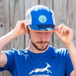 Boco Gear Unisex RUN X Endurance Hat With Ventilator Mesh - Multi Palm Print/Royal Hats 7 Boco Gear Unisex RUN X Endurance Hat With Ventilator Mesh - Multi Palm Print/Royal Hats