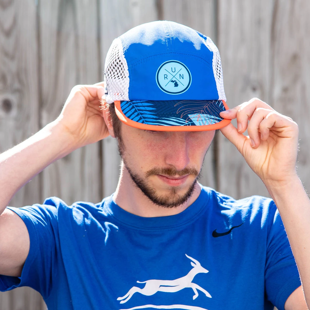 Boco Gear Unisex RUN X Endurance Hat With Ventilator Mesh - Multi Palm Print/Royal Hats 3 Boco Gear Unisex RUN X Endurance Hat With Ventilator Mesh - Multi Palm Print/Royal Hats