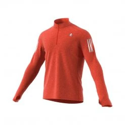 Adidas Men's Response Long Sleeve Zip Top - Active Orange