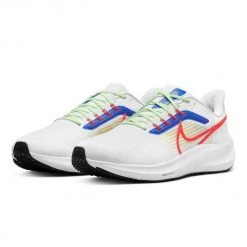 Men's Nike Pegasus 39 Running Shoe- White/Crimson/Racer Blue- Regular (D) Shoes