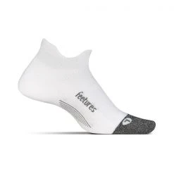 Feetures Unisex Elite Light Cushion No Show Tab Sock - White Socks