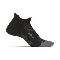 Feetures Unisex Elite Light Cushion No Show Tab Sock - Black