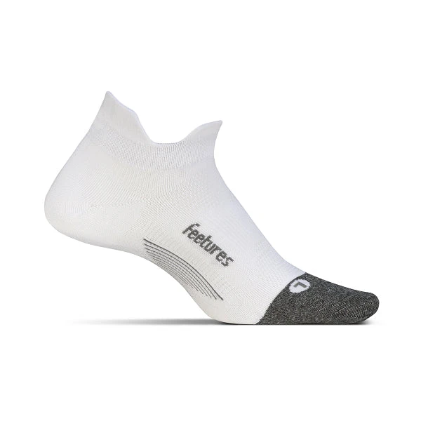 Feetures Socks Unisex Elite Ultra Light No Show Tab Sock - White 1 Feetures Socks Unisex Elite Ultra Light No Show Tab Sock - White