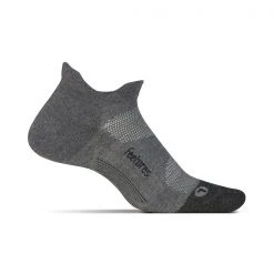 Feetures Unisex Elite Max Cushion No Show Tab Sock - Grey