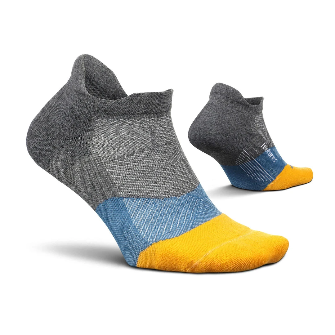 Feetures Unisex Elite Max Cushion No Show Tab Socks - Electric Gray 2 Feetures Unisex Elite Max Cushion No Show Tab Socks - Electric Gray