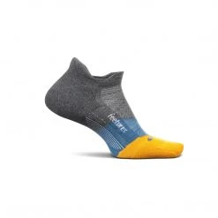 Feetures Unisex Elite Max Cushion No Show Tab Socks - Electric Gray