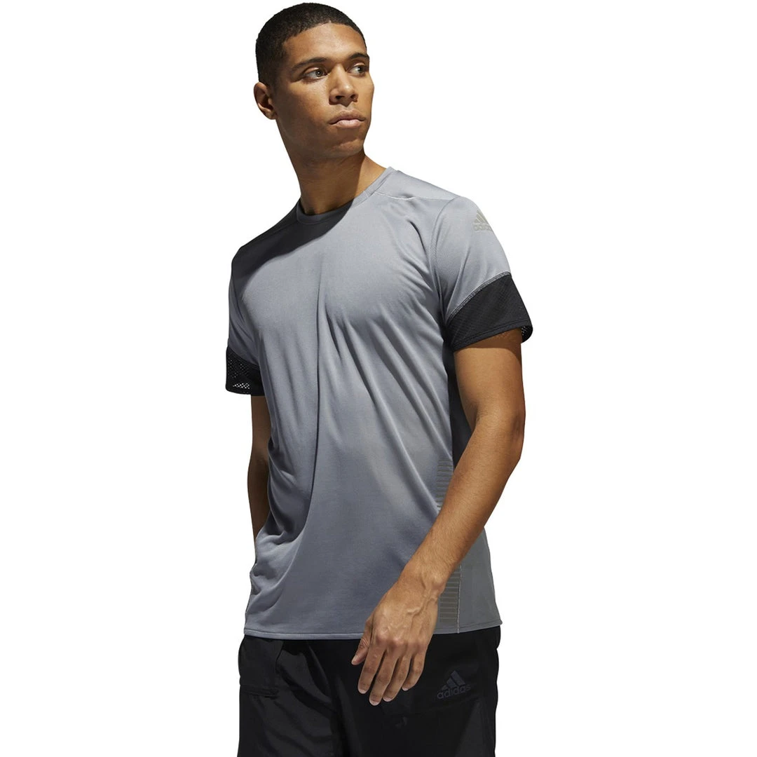 Adidas Tops Men's 25/7 RunR Tee Shirt - Grey 1 Adidas Tops Men's 25/7 RunR Tee Shirt - Grey