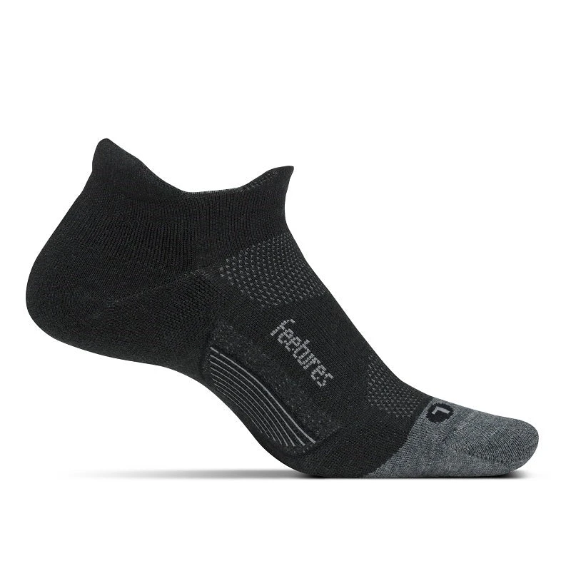 Feetures Unisex Merino 10 Cushion No Show Tab Sock - Charcoal 1 Feetures Unisex Merino 10 Cushion No Show Tab Sock - Charcoal