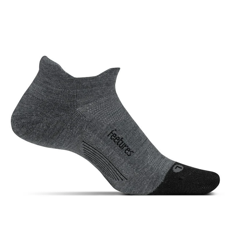 Feetures Socks Unisex Merino 10 Cushion No Show Tab Sock - Grey 1 Feetures Socks Unisex Merino 10 Cushion No Show Tab Sock - Grey