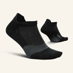 Feetures Accessories Unisex Merino 10 Ultra Light No Show Tab - Charcoal