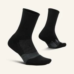 Feetures Unisex Merino 10 Cushion Mini Crew - Charcoal